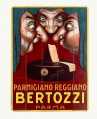 Three judges come to a verdict on quality and aroma in this comical ad for Bertozzi's famous Parmigiano cheese. A taste of Italy, this unique wall art is ripe for your kitchen.