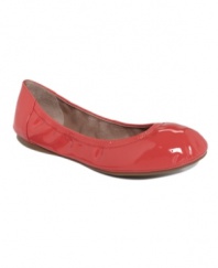 Feeling a little punchy? Add a pop of bright citrus shine with the patent leather Ellen flats by Vince Camuto.
