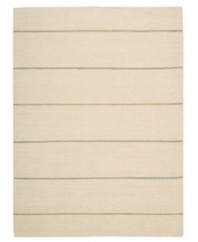 Subtle striping gives way to understated sophistication in the Horizon area rug from Calvin Klein. Generously thick wool fibers are hand tufted in India for remarkable strength and detailed design. Perfect for mixing with any style decor.
