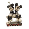 Disney Traditions designed by Jim Shore for Enesco Black and White Mickey and Minnie Sit Figurine 6 IN