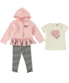 Guess Sweet Treat 3-Piece Outfit (Sizes 12M - 24M) - light pink, 18 months