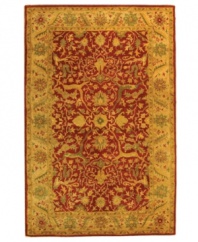 Enjoy a thousand years of rug-making tradition -- set in rich rust tones -- with this meticulously styled area rug from Safavieh. Tufted in India from pure wool, this rug emerges from the annals of antiquity to bring spectacular style and time-honored quality to your home. (Clearance)