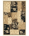 Sweeping images of leaves and flowers are mixed with black and beige block patterns on this modern rug from Karastan. Woven from pure New Zealand wool, this distinctive piece makes its high-fashion mark in nearly any decor from casual to contemporary.
