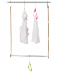 Built to hang out! Simply attach to any closet bar and instantly double your hanging space and make room for your growing little one's growing wardrobe. Extremely sturdy suspension hooks and three grommets allow you to adjust the bar to grow alongside your child.