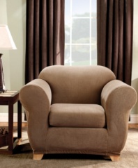 Featuring subtle allover striping in versatile, solid tones, the Stretch Stripe chair slipcover from Sure Fit instantly refreshes your furniture with style and comfort. Easy to care for, this slipcover can be tossed in the wash.