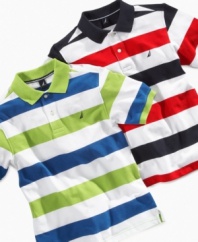 Stand out in stripes. This stylish polo shirt from Nautica makes sure he doesn't get lost in the crowd.