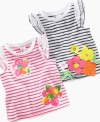 She'll bloom year-round with one of these fun striped tee shirts from First Impressions.