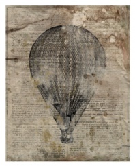 This Leftbank print of an early hot-air balloon is printed on stretcher-mounted canvas and ready to be displayed wherever you want to enrich the mood with nostalgia for the past.