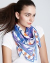 Wrap yourself up in a little bit of paradise with a vibrant floral print scarf from Emilio Pucci.