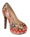 The crazy colorful patterns on Betsey Johnson's Sashh pumps will make these pretty platforms an instant hit.