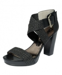 Elevated and classy. The Leslie sandals by DKNYC are a winning fabric and leather combination.