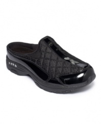 You'll appreciate the ease of slipping into Easy Spirit's TravelTime round-toe clog-style sneakers--especially when you're on the go! Equipped with a removable insole and rubber outsole, they're ideal for walking and light activity.