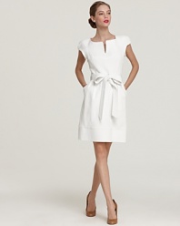 Boasting a waist-cinching structured silhouette, this Milly dress of crisp, clean cotton channels cool sophistication.