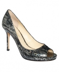 The Maiven pumps by Enzo Angiolini are an expertly designed essential with unique finishes, trim platform and slim heel.