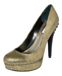Well heeled: With a pyramid-studded stiletto heel, RACHEL Rachel Roy's Kimi platform pumps make a striking style statement.