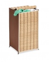 Honey-Can-Do HMP-01619 Tall Wicker Weave Hamper, Bamboo Laundry Organizer