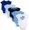 DKNY Baby Boys/Newborn 5pc Short Sleeve Blues Bodysuits sizes from 0-9M