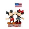 Disney Traditions by Jim Shore 4013254 Mickey and Minnie Mouse Holding an American Flag Figurine 9-1/2-Inch