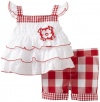 Kids Headquarters Baby-Girls Infant Short Set, White/Red, 12 Months