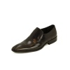 Natazzi Italian Napa Calfskin Leather Shoes Men's Carl Loafer Slip-On Model Bari L-3020 Black