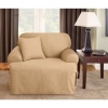 Sure Fit Logan 1-Piece T-Cushion Ties Chair Slipcover, Camel