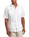 Cubavera Men's Big-Tall Short Sleeve Embroidered Guayabera Shirt, Bright White, 2XLT