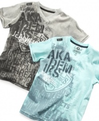 These v-neck tees from Akademiks are a very easy way to get him a simple style victory.