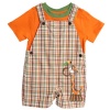 Babytogs Baby-boys Infant Top and Plaid Short with Giraffe Screenprint