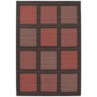 Couristan Recife Summit Indoor/Outdoor Area Rug - Terra Cotta/Black Size - 5.10 x 9.2 ft.