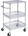 Honey-Can-Do CRT-01451 Heavy Duty Rolling Utility Cart, Chrome Wire, 3-Tier