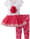 Sweet Heart Rose Baby-girls Infant Birthday Theme Legging Set, Pink/White, 18 Months