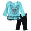 Young Hearts Baby-Girls Infant 2 Piece Butterfly Top And Pant Set