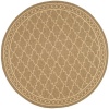 Safavieh CY5142B Courtyard Collection Indoor/Outdoor Round Area Rug, 7-Feet 10-Inch, Dark Beige and Beige