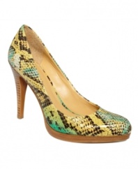 Python with a punch. These super colorful Rocha pumps by Nine West add loads of both texture AND color to your look. Swap these in for your favorite daytime pumps and add some pizzazz to your workday.