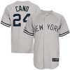 MLB New York Yankees Robinson Cano Road Gray Short Sleeve 6 Button Synthetic Replica Baseball Jersey Spring 2012 Men's