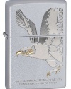 Zippo Satin Chrome Eagle Lighter (Silver, 5 1/2 x 3 1/2-cm)