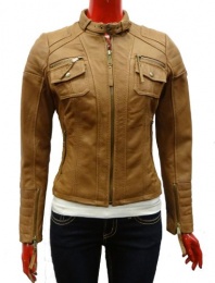 MICHAEL Michael Kors Women's Zip Front Leather Jacket