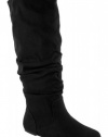 Zuluu! By Soda Fashion Slouchy Knee-high Flat Boots in Black