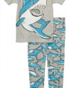 Carters Boys 4-7 Shark Pajama Set (5, Grey)