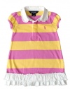 Ralph Lauren Infant Girls Short Sleeved Rugby Dress, Pink/Gold, 18 M