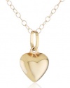 Duragold 14k Yellow Gold Puffed Heart Pendant Necklace, 15