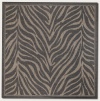 Couristan 1514/0121 Recife Zebra Black/Cocoa Rug, 7-Feet 6-Inch Square