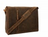 Visconti Oiled Leather Distressed Large Laptop Messenger Bag (Tan)