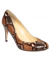 The Amorosa heels by Ivanka Trump are what happens when a classic single sole shape meets a bold snake print.