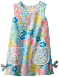 Lilly Pulitzer Girls 2-6X Little Classic Shift Lace, Resort White Spring Fling, 2
