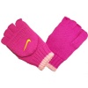 Nike Girls One Size Knit Convertible Gloves (One Size (7-16), Fuschia)