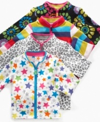 These jackets from Carters come in big, bright colors and prints and will illuminate her fun fashion sense. (Clearance)