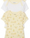 Little Me Chick 3 Pack Bodysuit, Yellow Print