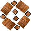 Set of 10 Piece Bamboo Place Mat and Matching Bamboo Coaster Set. 4 Pieces of Placemats and 6 Pieces of Coasters. Colorful Bamboo Slats Woven Precisely to Create This Modern Rustic Masterpiece