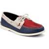 Sperry Top-Sider Men's A/O 2-Eye Burnished Lace-Up,Red/Cement/Dark Blue,10 M US